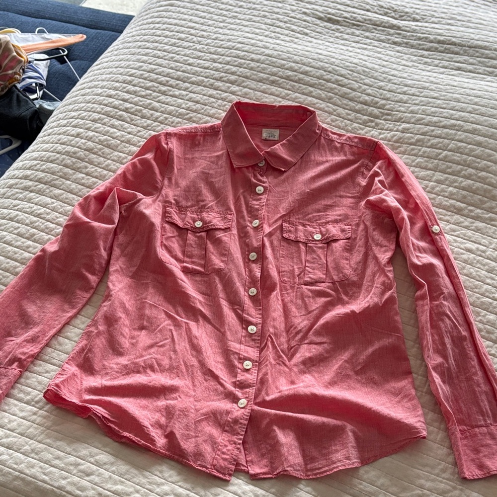 J. Crew Coral Cotton Shirt